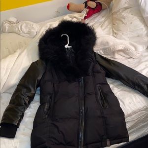 Rudsak Black Racoon Fur Down Coat